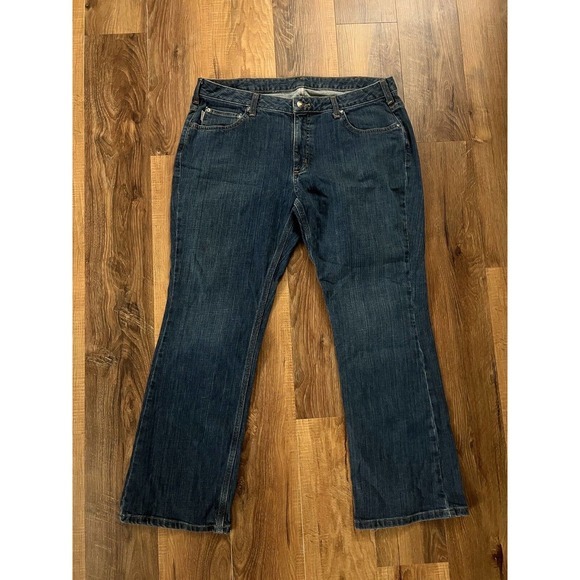 Carhartt Curvy Fit Jean Size‎ 16 X 30 ‘Irregular’ Straight Dark Wash 14806 GUC - Picture 1 of 13